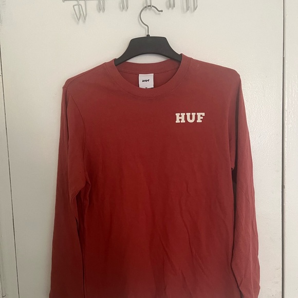 HUF Brick Red Long Sleeve Tee - Picture 2 of 6